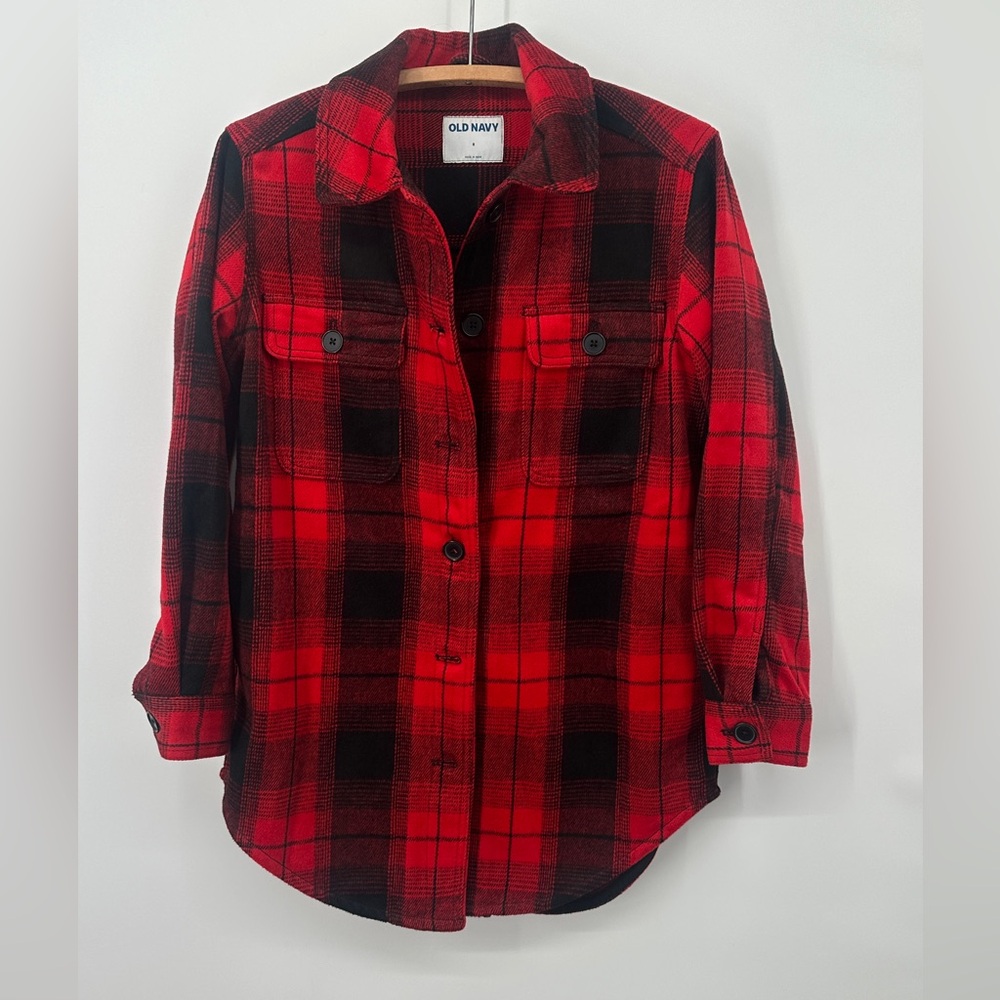 old navy buffalo red shacket gorgeous size small nwot